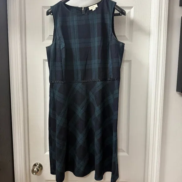 loft green plaid dress Kensington Green Plaid Mini Dress | Women's Holiday Dress main image 0